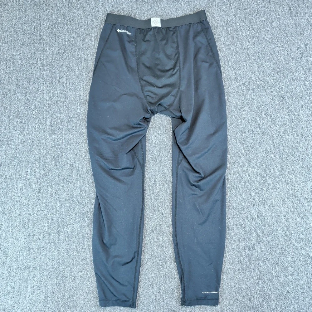 Columbia Gorpcore Omni-Heat Base‎ Layer Tights Mens Large Black Thermal Leggings
